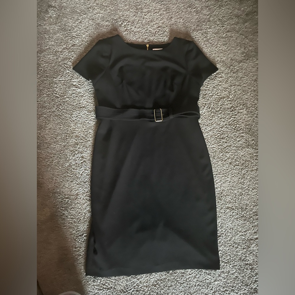Calvin Klein Black Belted Dress